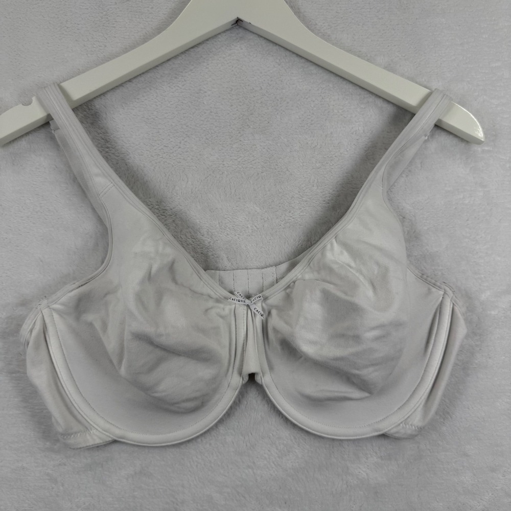 Cacique White Unlined Full Coverage Underwire‎ Cotton Bra 40DDD 1095820